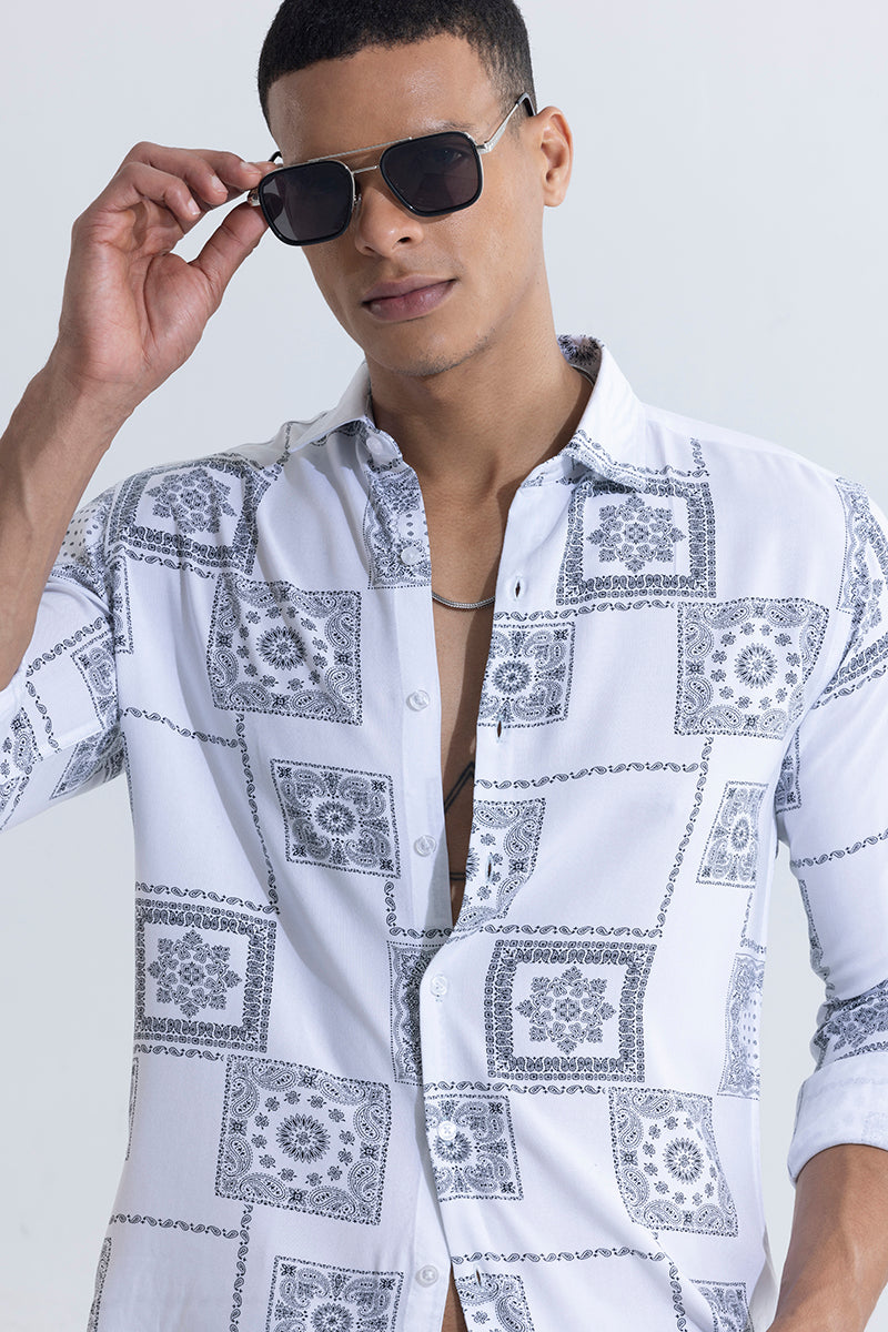 SNITCH Pixel Paisley White Shirt - view 4