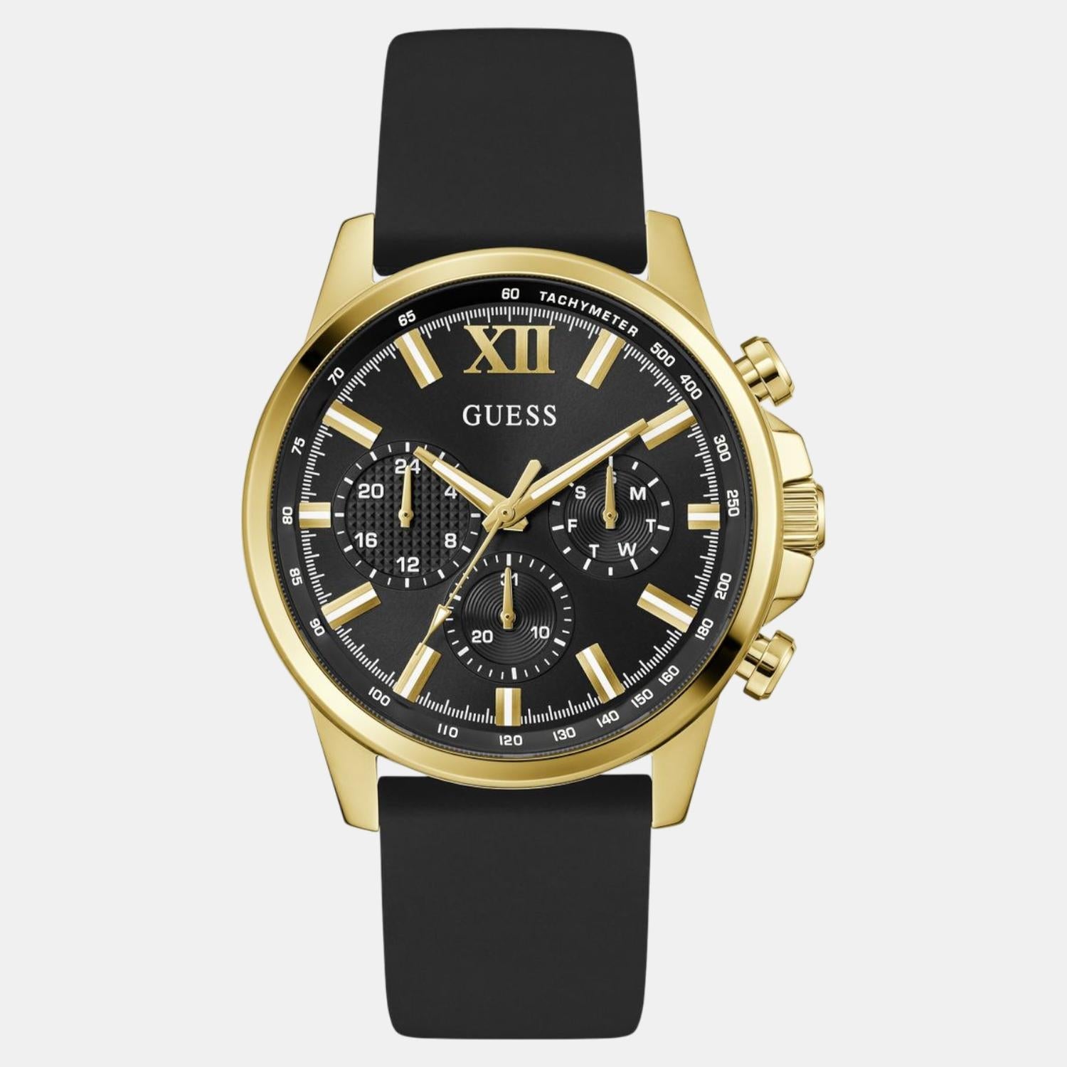 Guess Dress Men Quartz Black Dial Chronograph Silicone Watch GW0913G2 - view 2