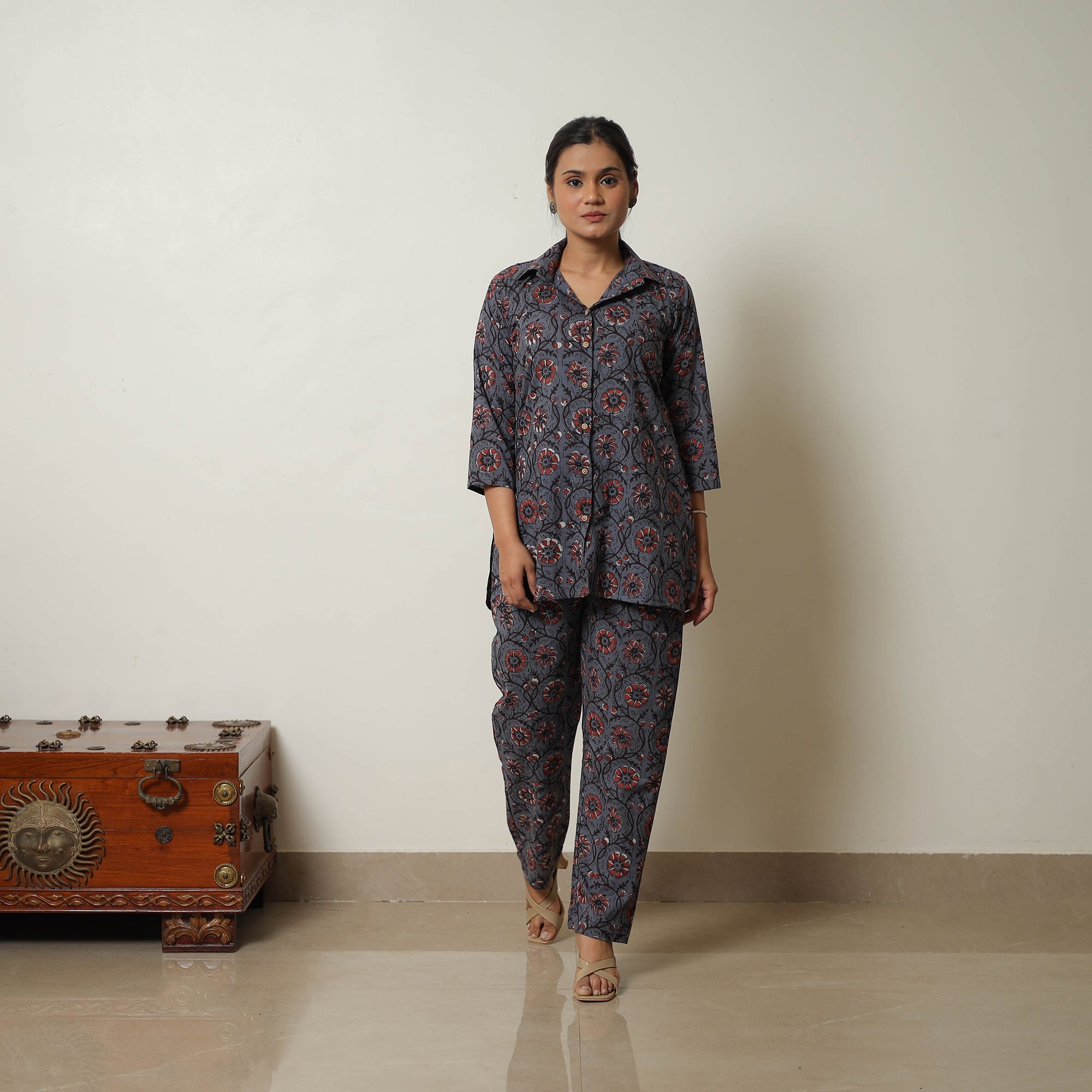 ITOKRI CASUALS Blue - Block Printed Cotton Bagru Co-Ord Set 07 - view 2