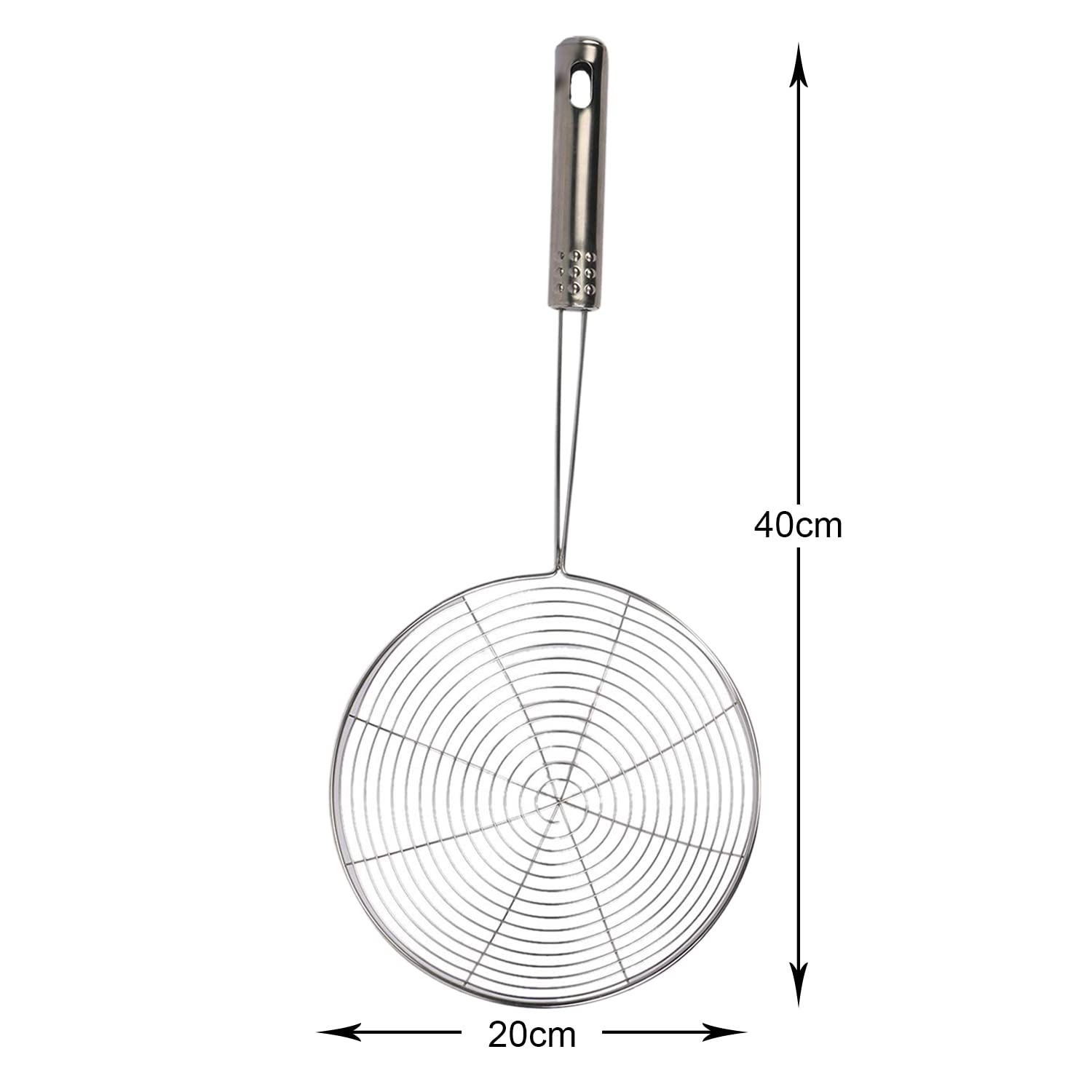 Kuber Industries 20cm Multiuses Stainless Steel Skimmer/Strainer/Jharni for Cooking and Frying (Silver) - view 6