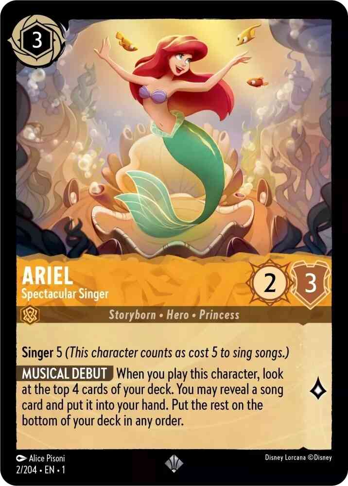 204 the first – Lorcana Ariel - Spectacular Singer - 2/204 [The First Chapter] [Non-Foil]
