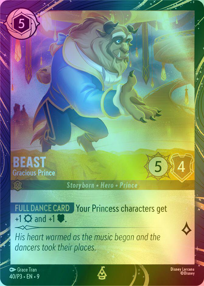 P3 disney lorcana – Beast - Gracious Prince - 40/P3 [Disney Lorcana Promo Cards] [Holofoil]
