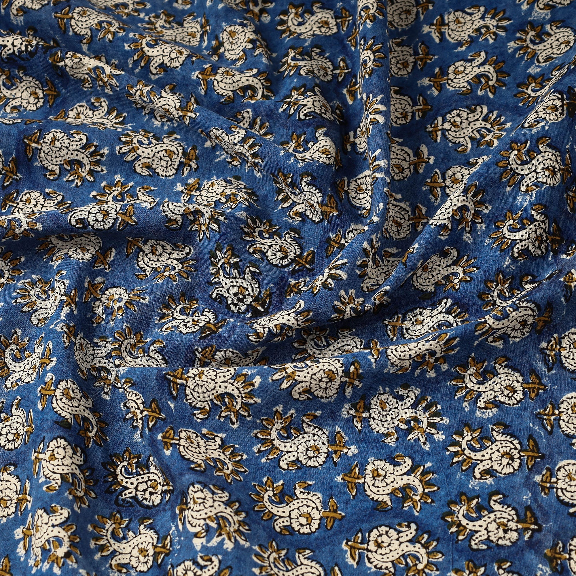 HAVELI CHRONICLES Blue - Bagru Block Print Cotton Fabric - view 3