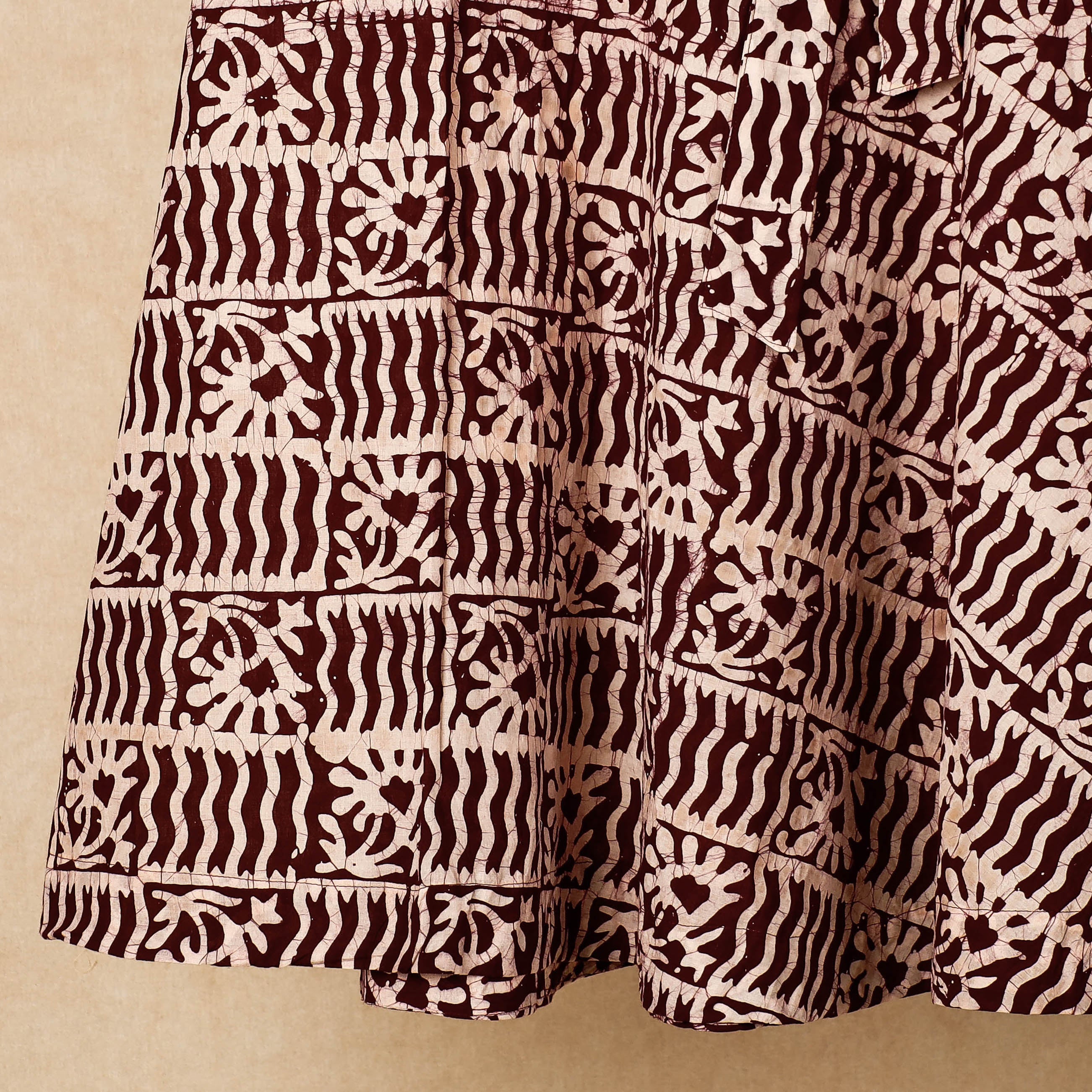 NOORI BAZAR Brown - Hand Batik Printing Cotton Wrap Around Skirt - view 4