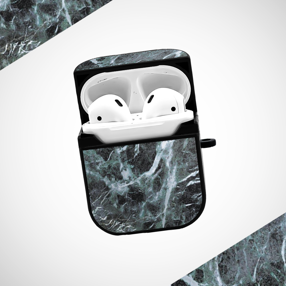 Cover It Up Dark Green marble Glass Airpods 1st Gen Case Covers - view 2