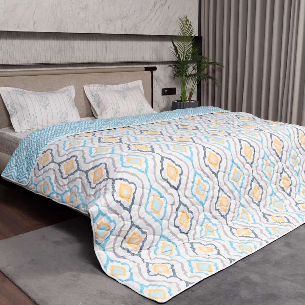 Urban Space -Home Furnishing Store Fluffy & Heavy 200 GSM Microfiber Reversible Quilted Winter Comforters (Morocco-Single, Double) - view 2