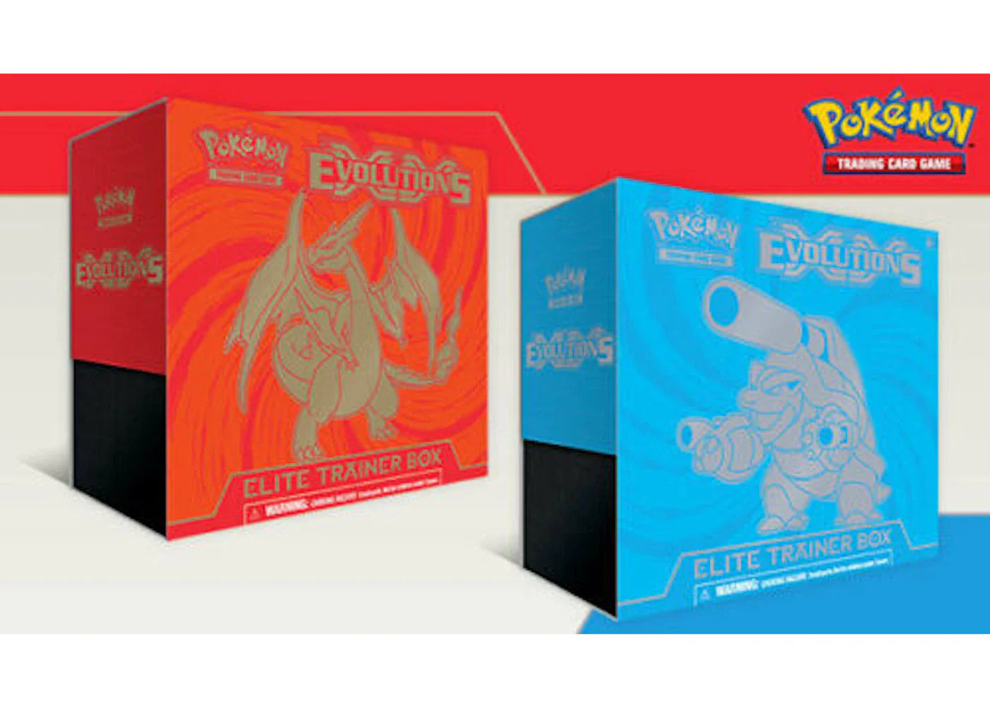 Pokémon 2016 Pokemon TCG XY Evolutions Elite Trainer Box Charizard and Blastoise Lot