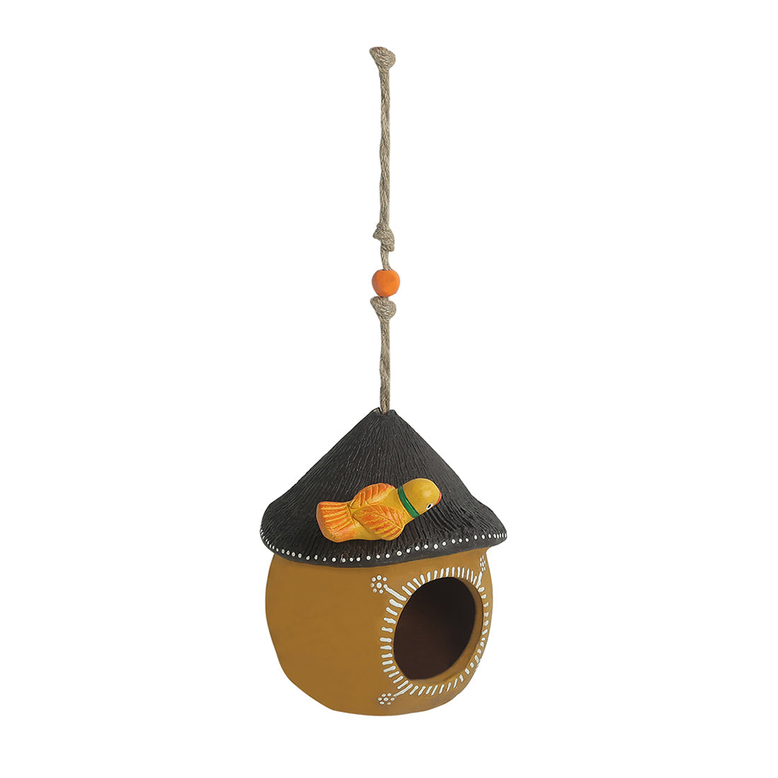 EXCLUSIVELANE 'Swinging Cottage' Handpainted Terracotta Bird House (6 Inch) - view 3