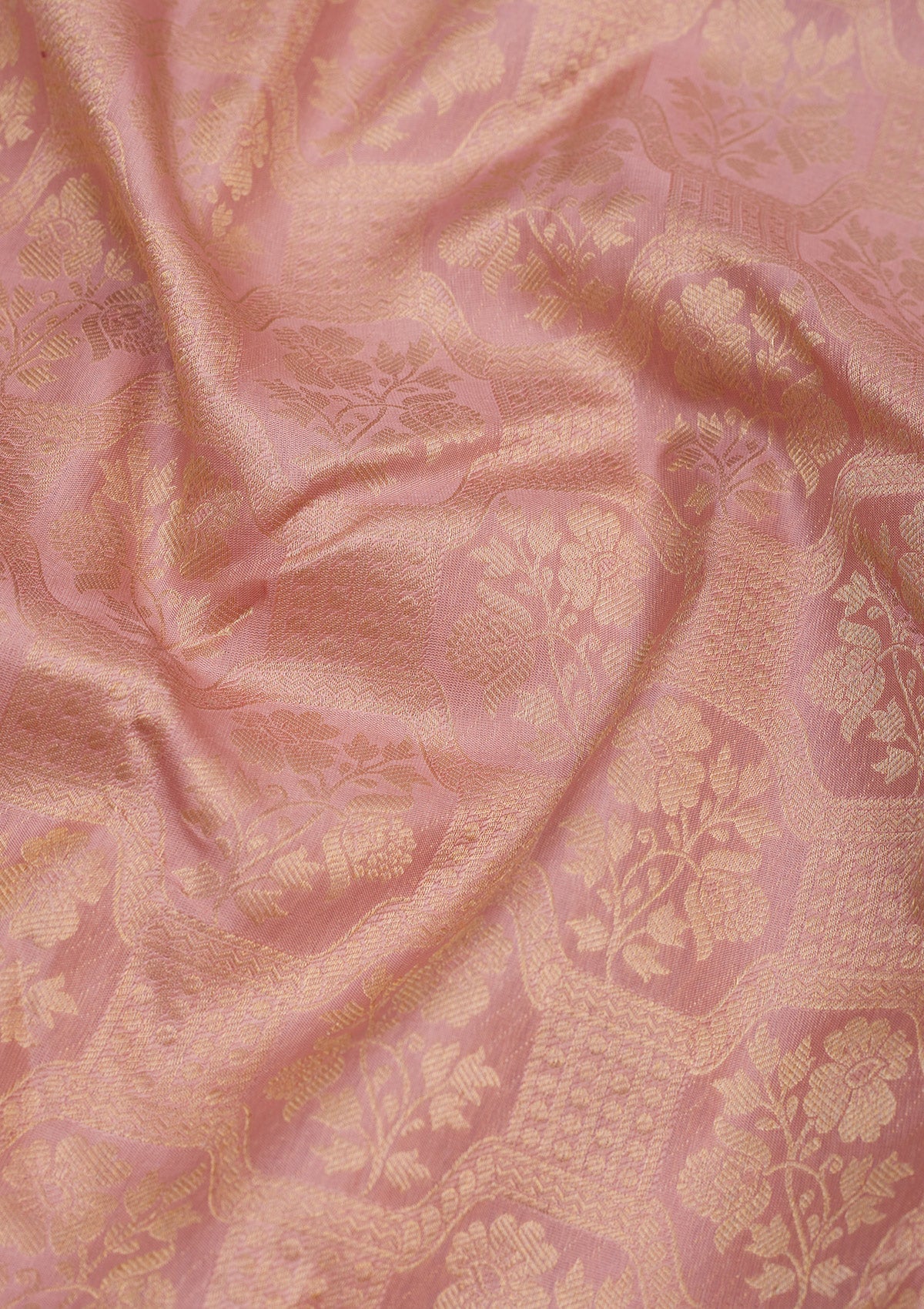 Koskii Onion Pink Zariwork Pure Silk Saree – Women's - view 2