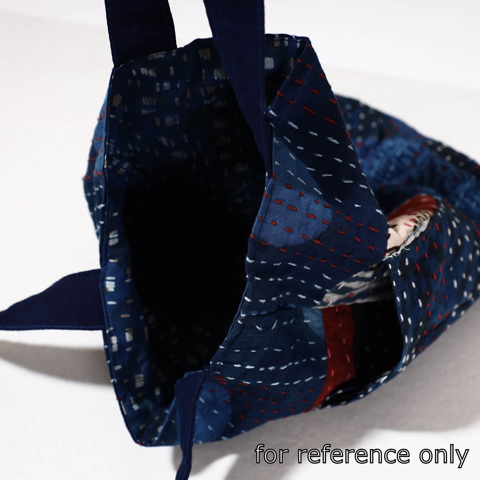 ARTISAN HAND BLOCK PRINTS Black - Kantha Work Block Print Cotton Shoulder Bag - view 3