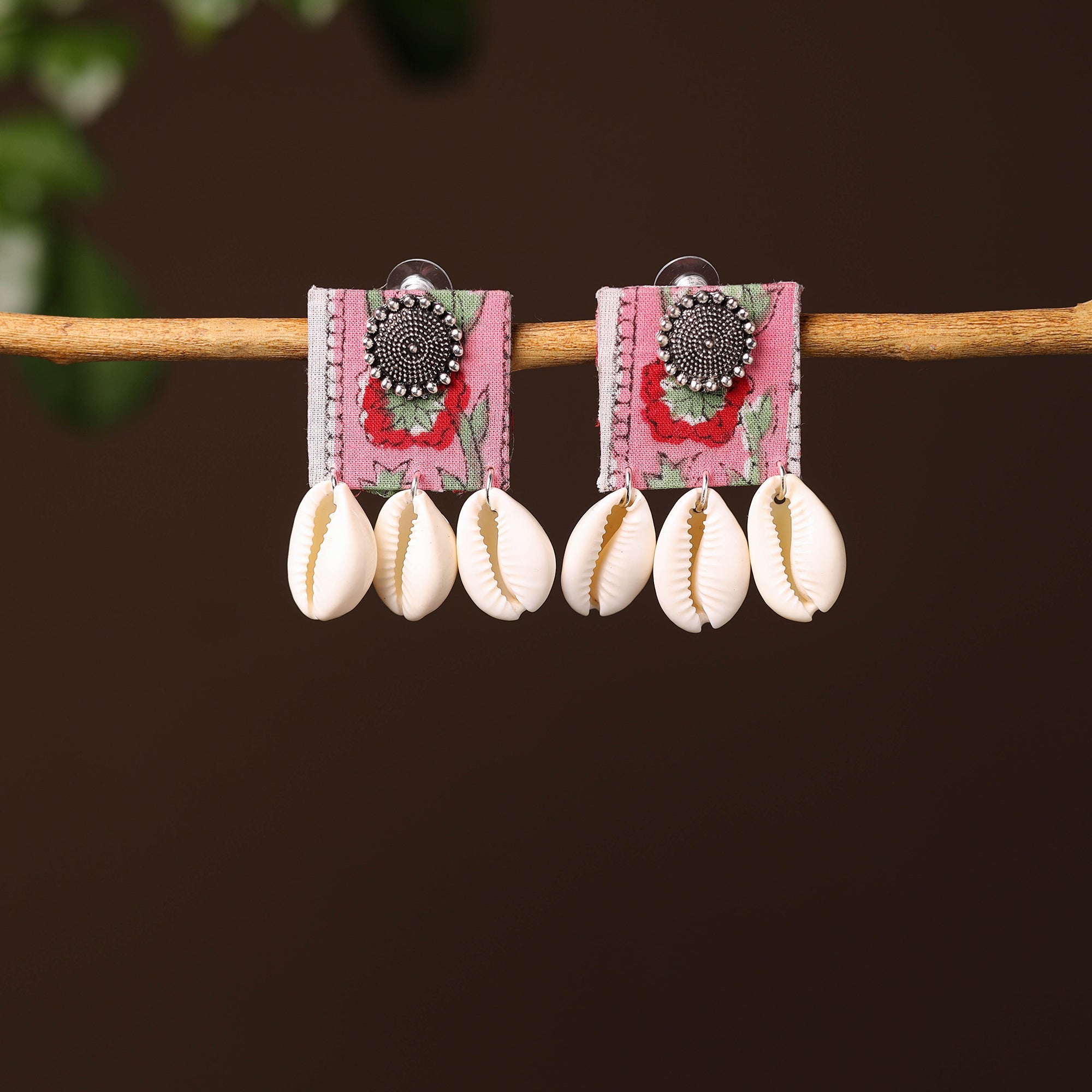 JALPARI Alina Handcrafted GS & Shell Work Fabart Earrings