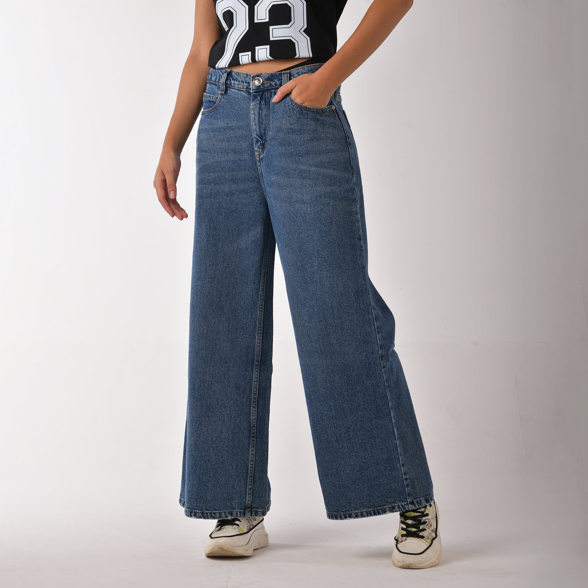 I Z F Oversized Baggy Jeans – Blue