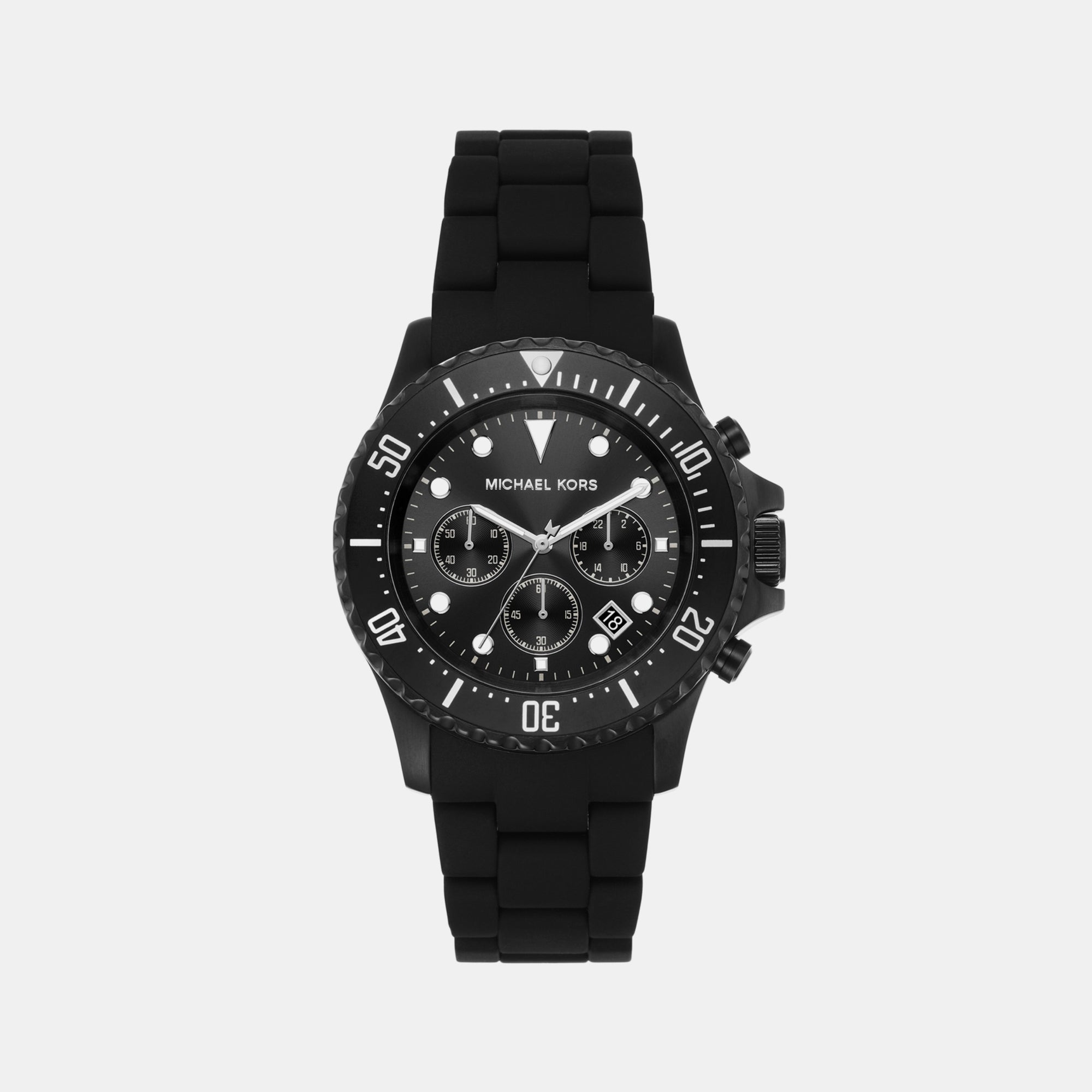 Michael Kors Everest Men Quartz Black Dial Chronograph Silicone Watch MK8980