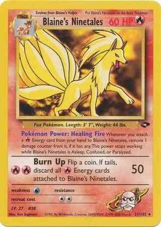 Unlimited gym2u-21 non-holo – Pokémon Blaine's Ninetales - 21/132 - Rare - Unlimited [gym2U-21] [Non-Holo]