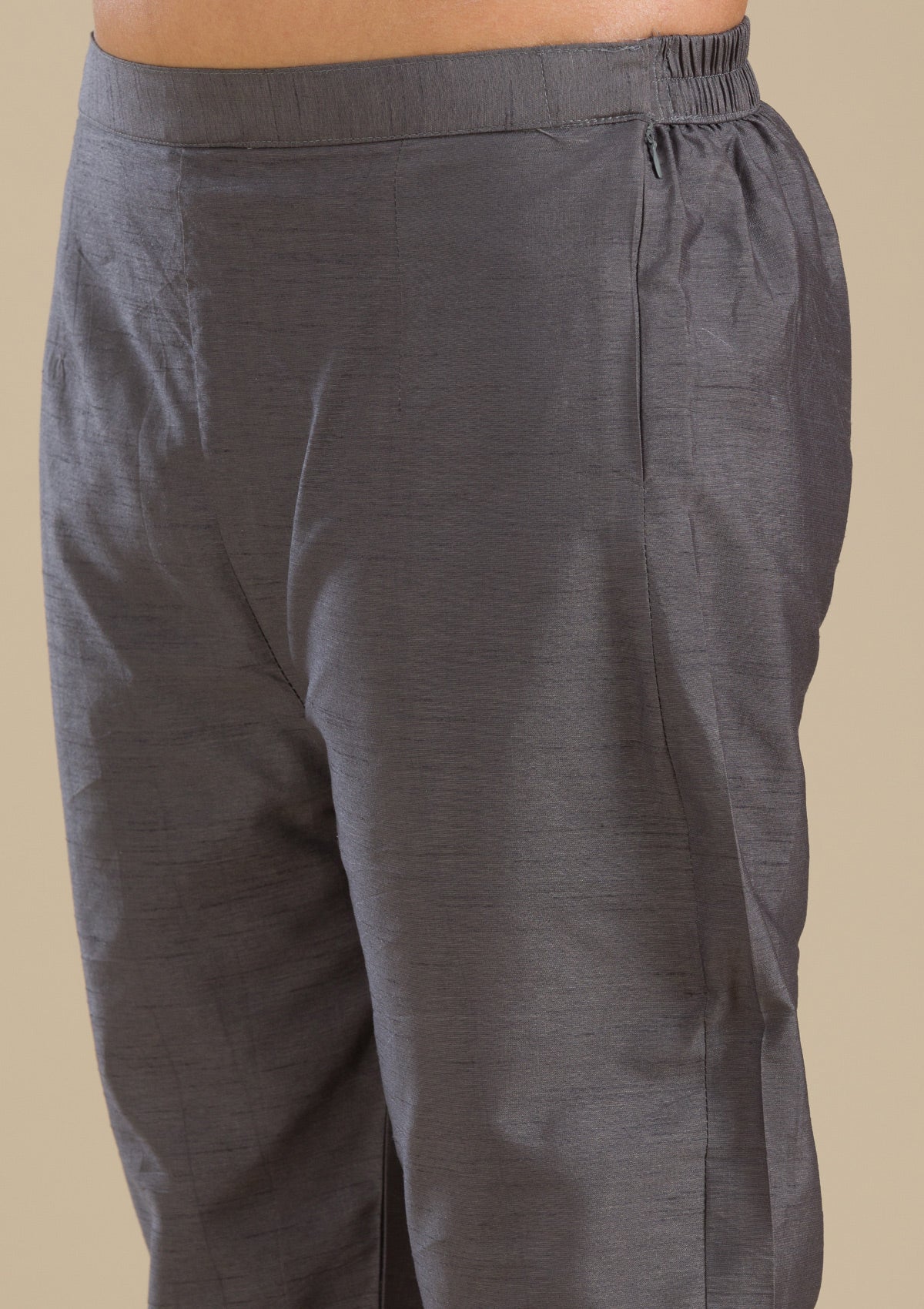 Koskii Grey Zariwork Crepe Readymade Salwar Suit - view 10