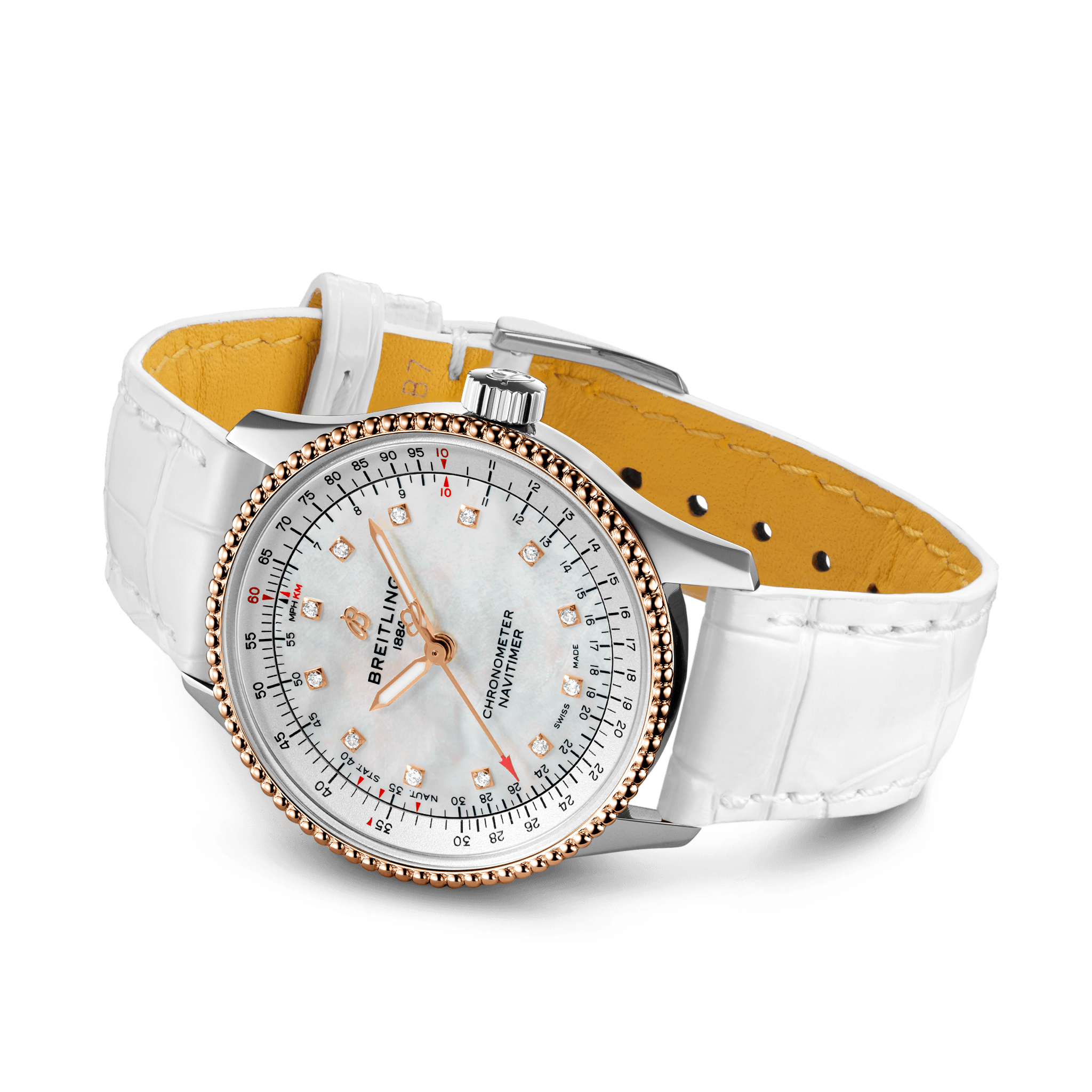 Breitling Navitimer Rose Gold Mop Dial 35 MM Watch for Women - view 2