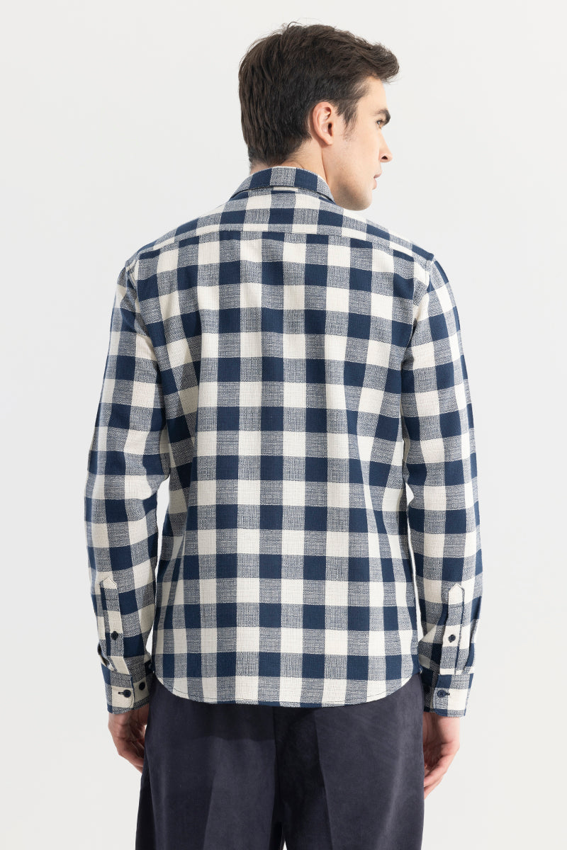 SNITCH Chess Square Navy Checks Shirt - view 6