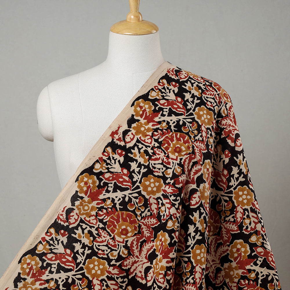 BAGRU DABU PRINTS Black - Bagru Block Print Pure Cotton Fabric