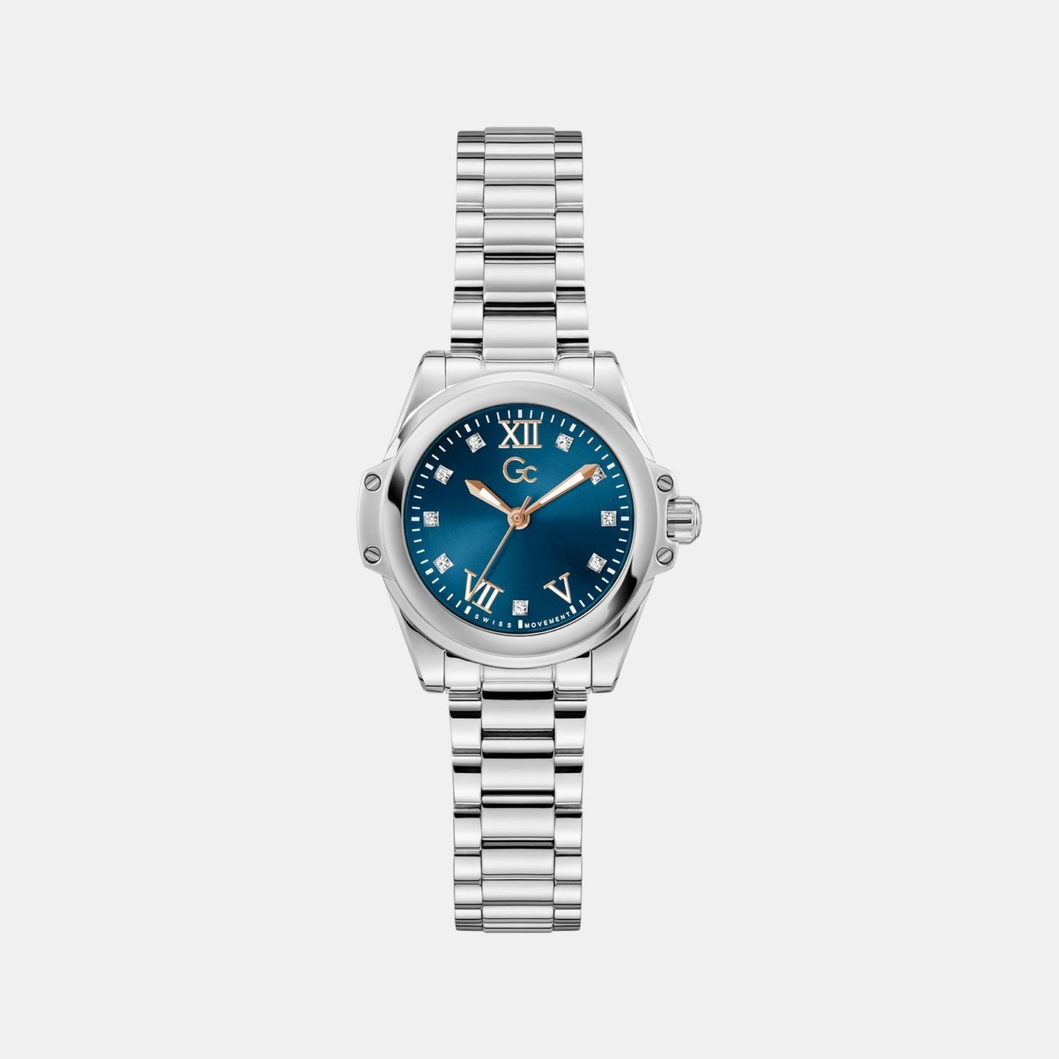 Gc Bolt Lady Mini Women Quartz Blue Dial Analog Stainless Steel Watch Z58004L7