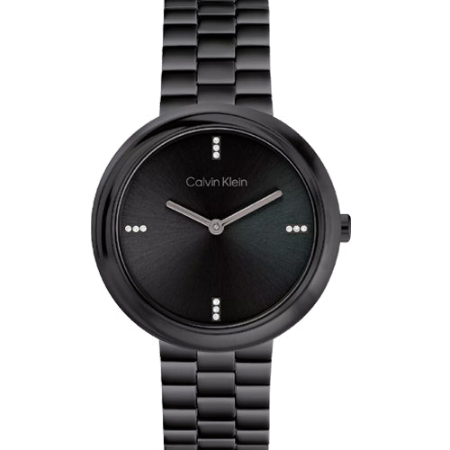 Calvin Klein Twisted Bezel Black Dial Women 34mm 25100096