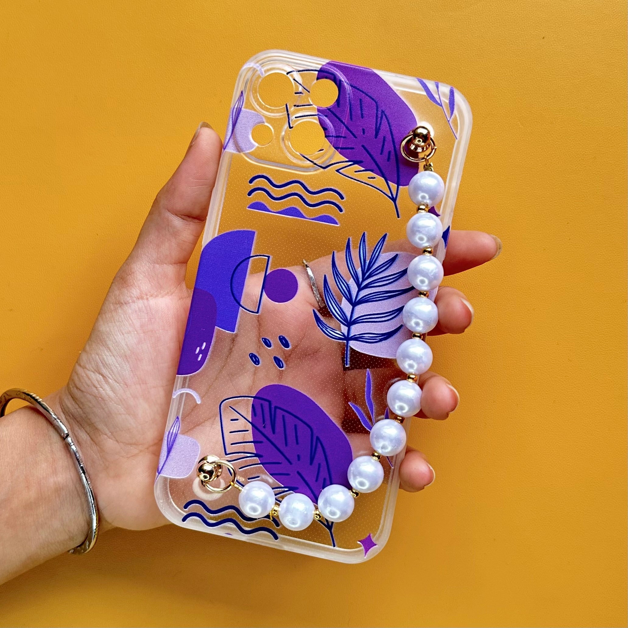 Casebasket Purple Pop Transparent Pearl Phone Cover