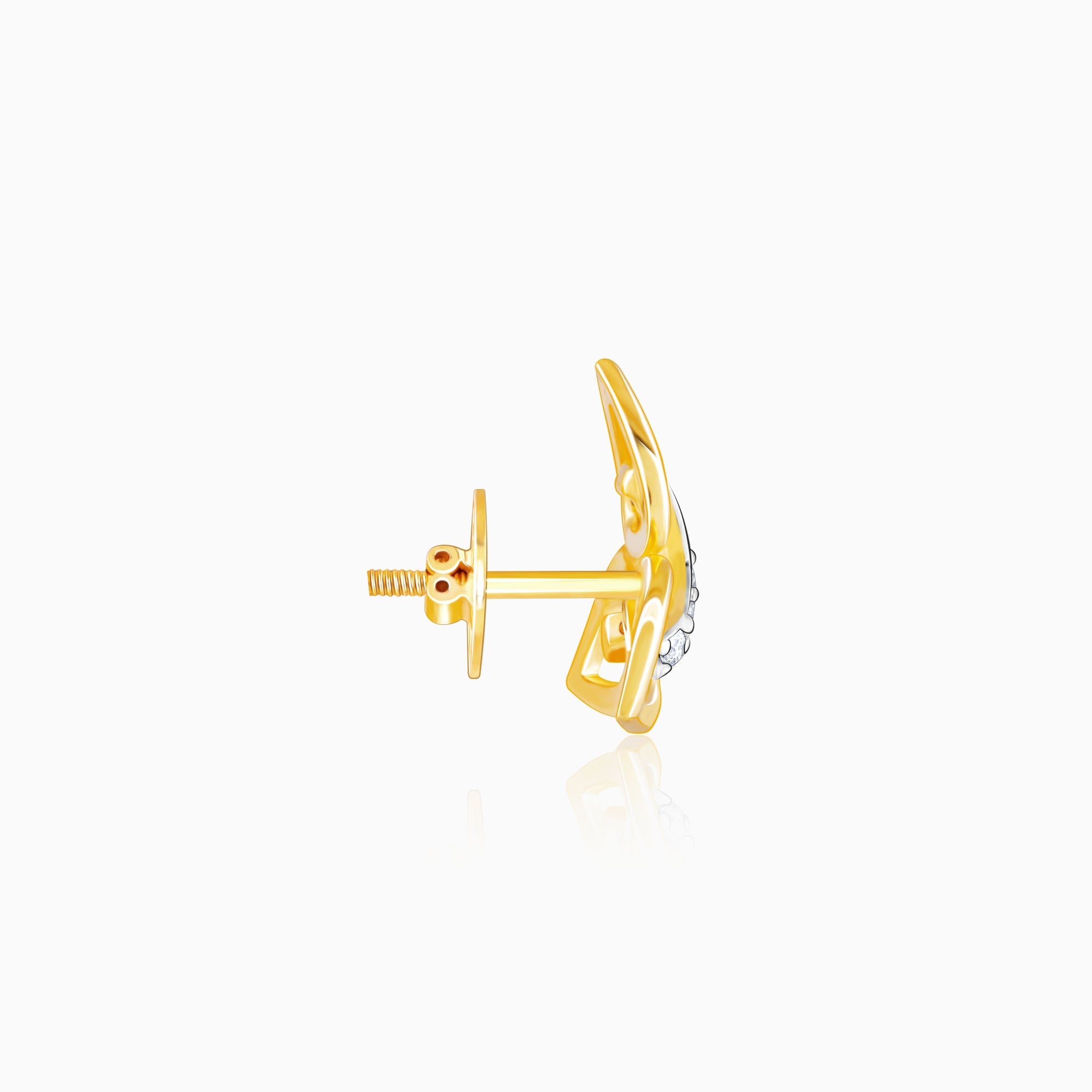 GIVA Jewellery Gold Floral Triad Diamond Earrings - view 5