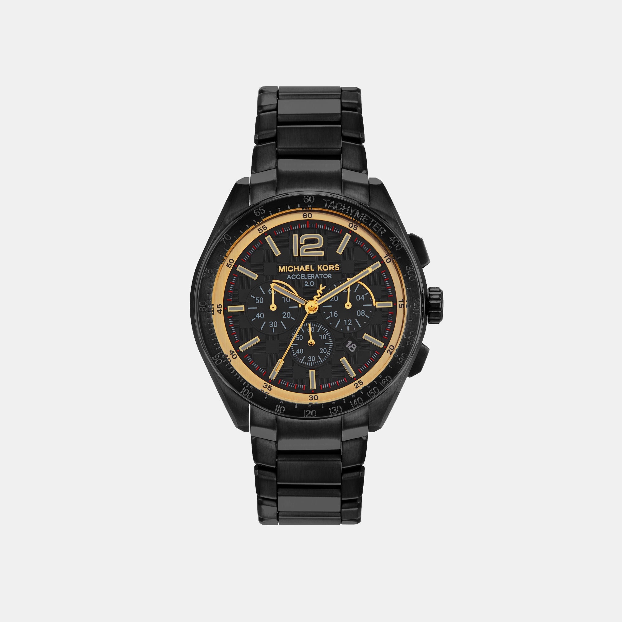 Michael Kors Accelerator 2.0 Men Quartz Black Dial Chronograph Stainless Steel Watch MK9179