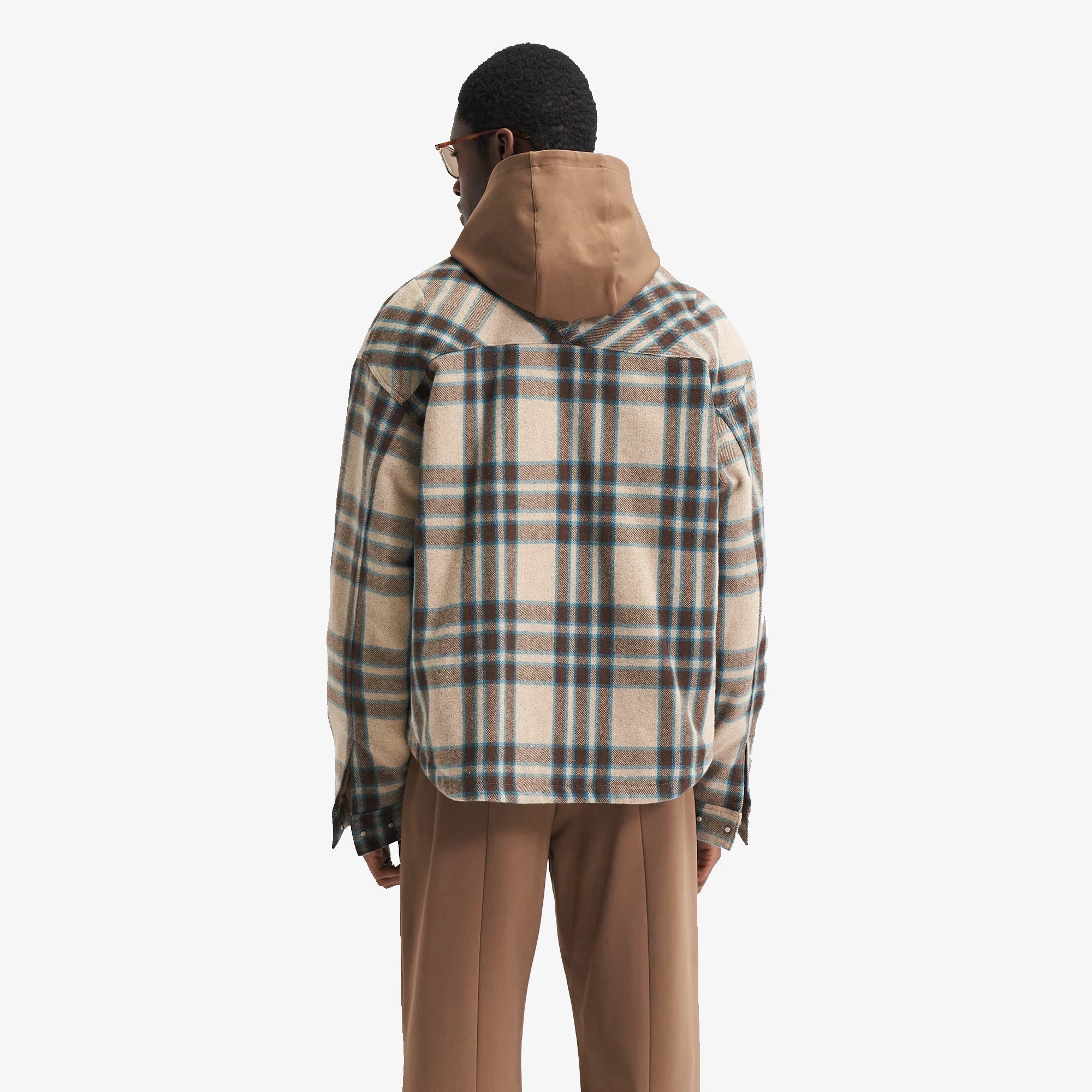 Represent | HEAVY ZIP OVERSHIRT { BROWN CHECK - view 2