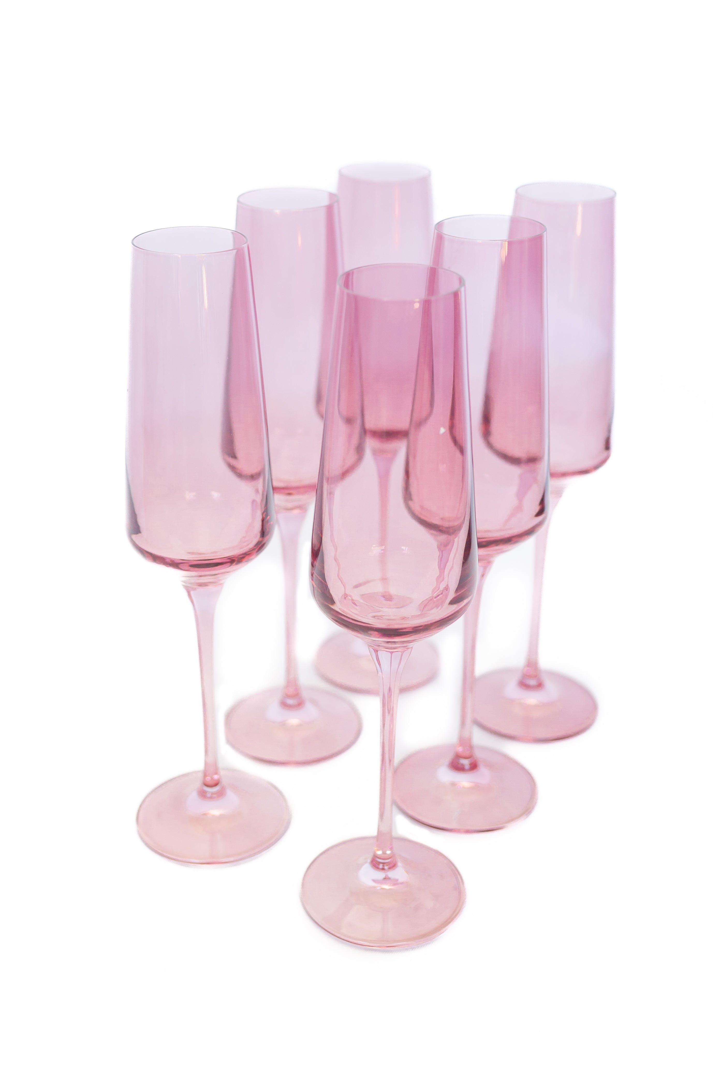 Estelle Colored Glass Estelle Colored Champagne Flute - Set of 6 {Rose} - view 4