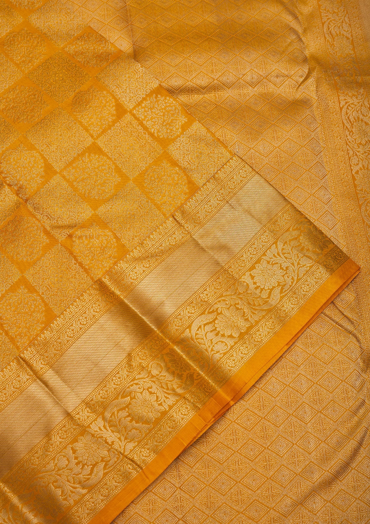 Koskii Mustard Zariwork Pure Silk Saree – Women's - view 4