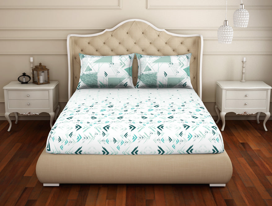 Spaces India Geometric Tibetan Stone Geometric King Size Bedsheet - Anti Bacterial By Welspun