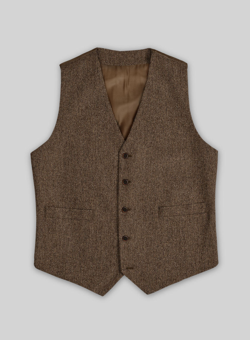 StudioSuits Rust Herringbone Tweed Waist Coat