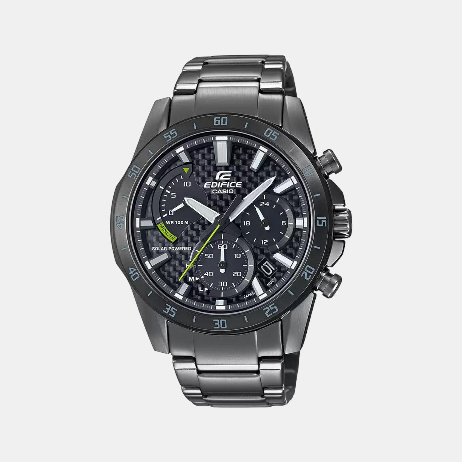 Casio Edifice Men Quartz Black Dial Chronograph Stainless Steel Watch EX534