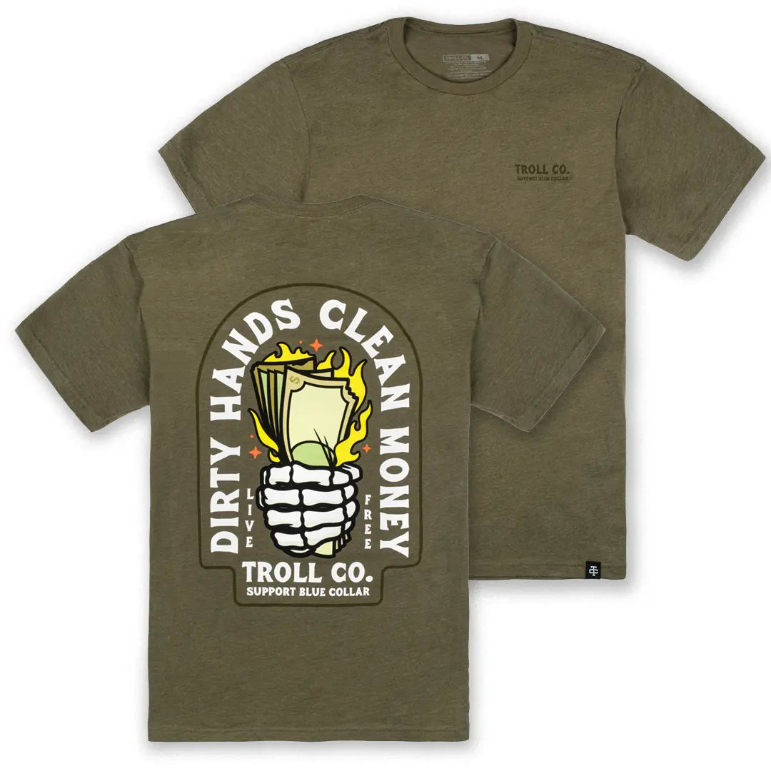 Radial Green Back Tee – Military Green