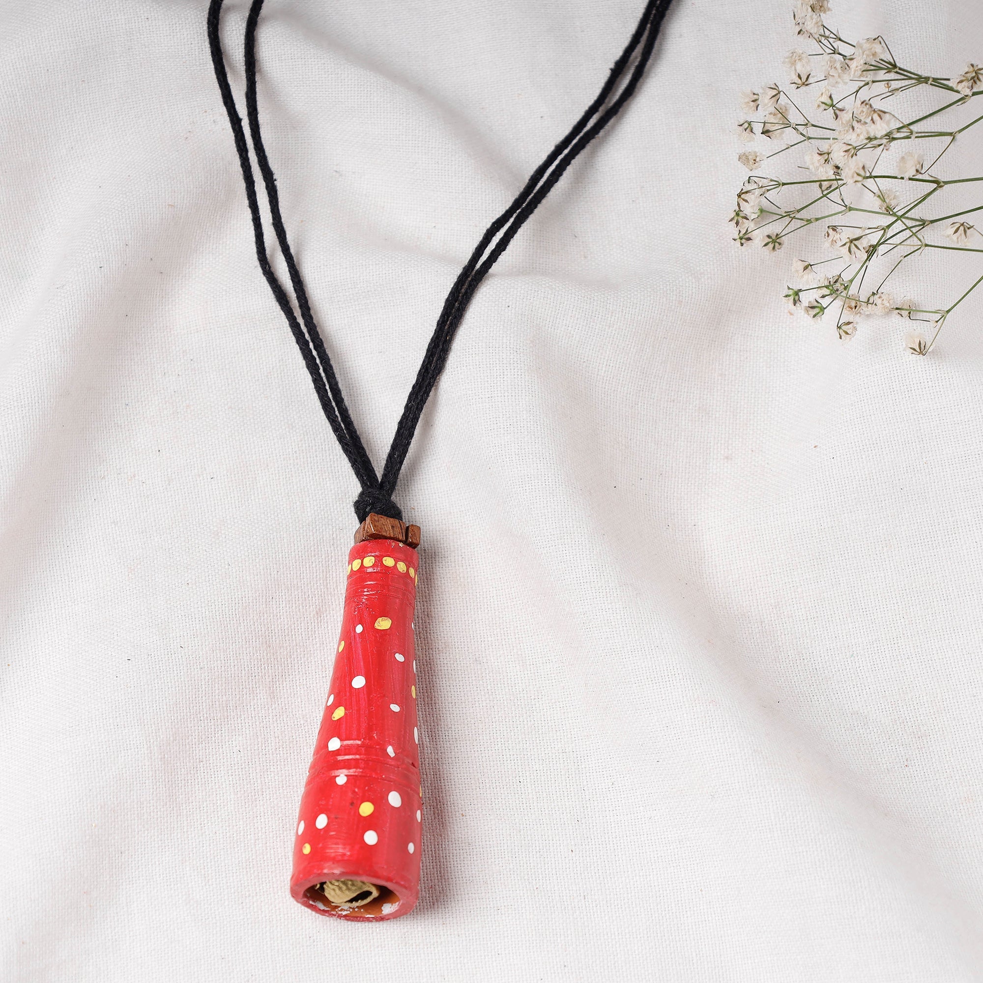 KHUSHBASH - HAPPY LOOM OF EAST Bishnupur Handpainted Terracotta Necklace - view 2