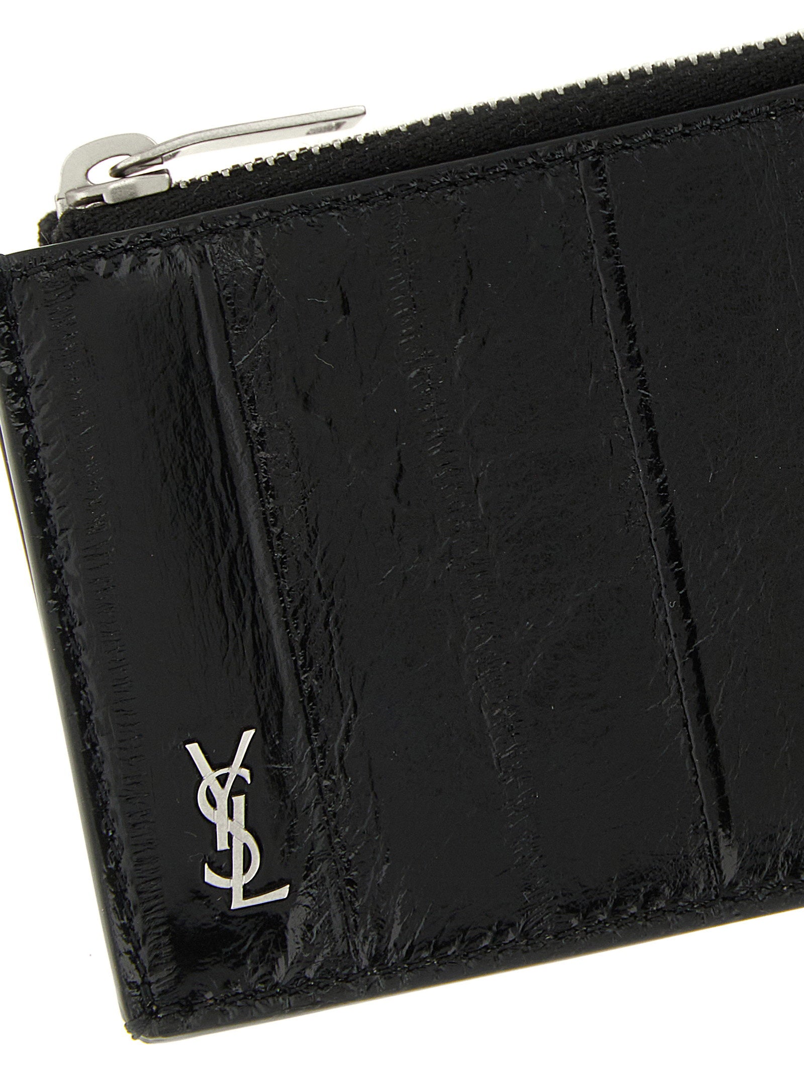 Saint Laurent Tiny Cassandre Card Holder – 100% eel skin - view 3