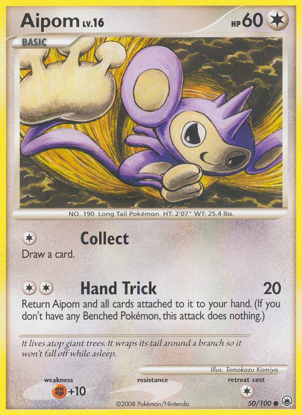Common dp5-50 reverse – Pokémon Aipom - 50/100 - Common [dp5-50] [Reverse Holo] - Aipom - 50/100 - Common