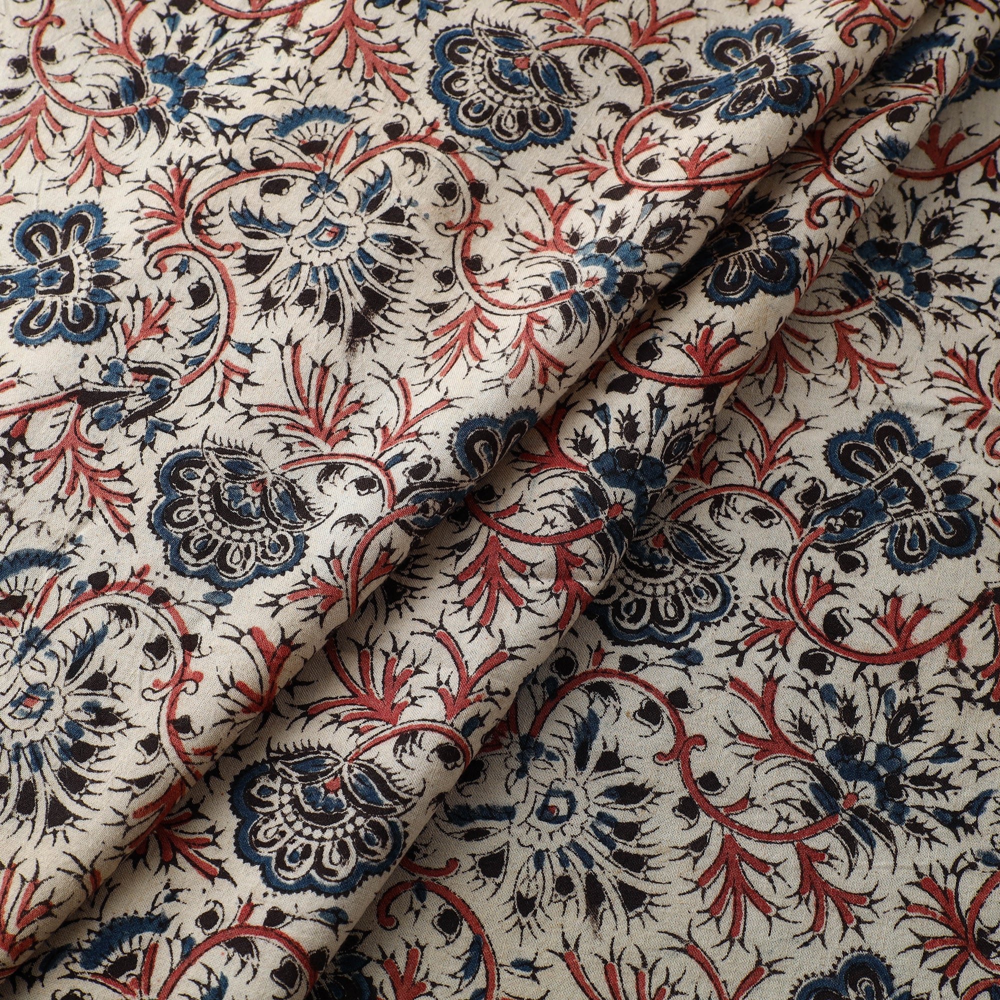 PITCHUKA SRINIVAS KALAMKARI PEDANA Beige - Block Print Cotton Pedana Kalamkari Fabric 06 - view 2