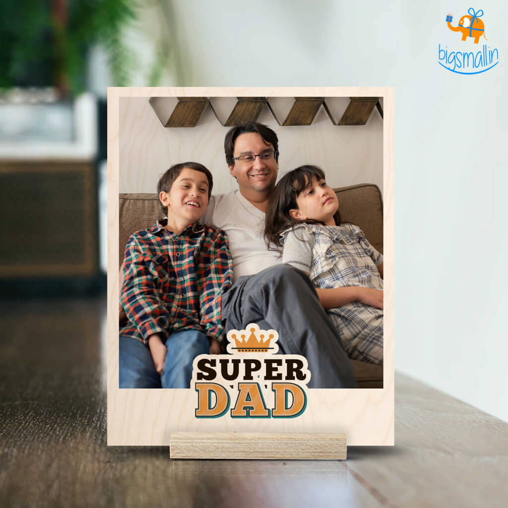 Chitra Chaya Super Dad Personalized Wooden Print Frame - view 3