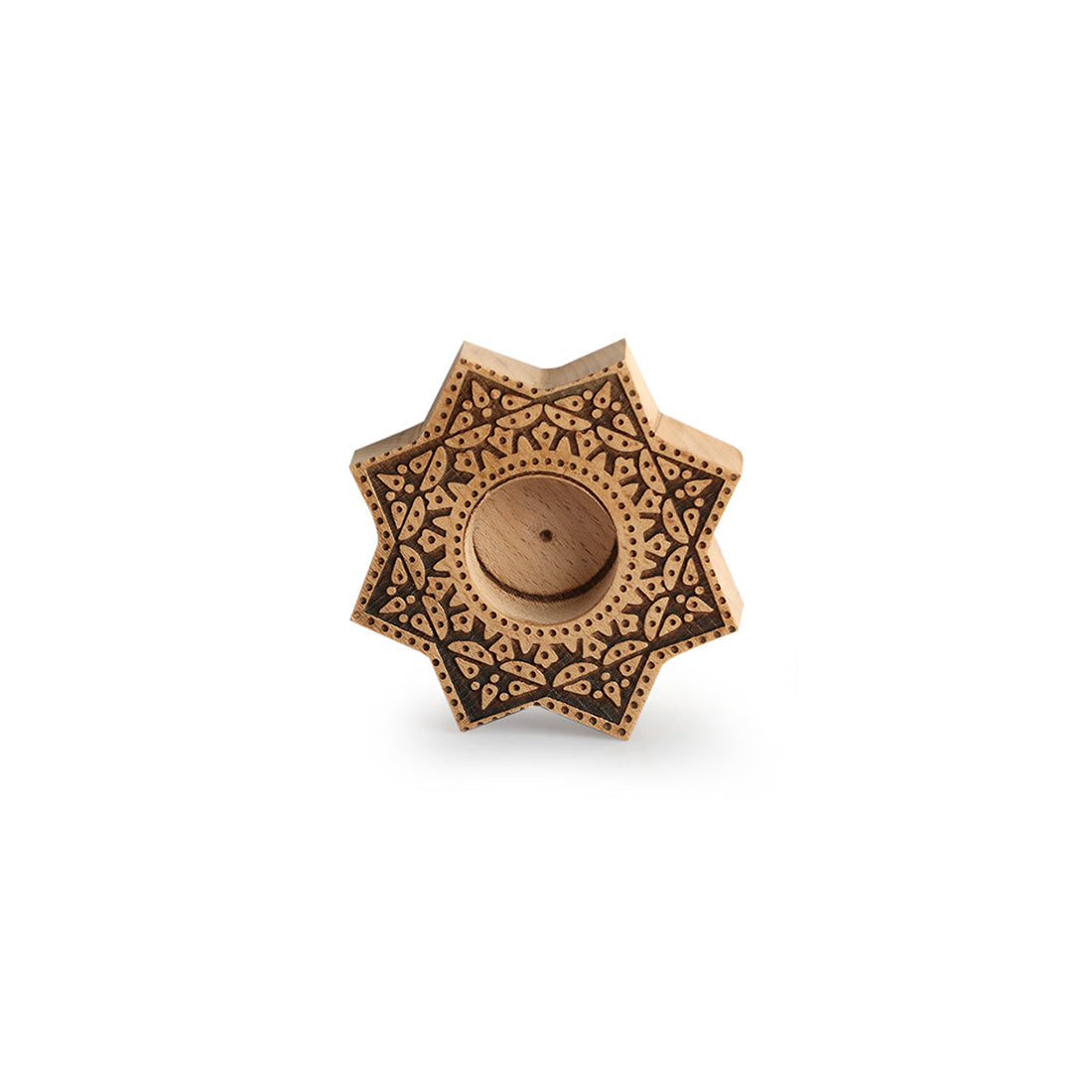 EXCLUSIVELANE 'Jugnu Sitara' Wooden Tea Light Holder - view 3