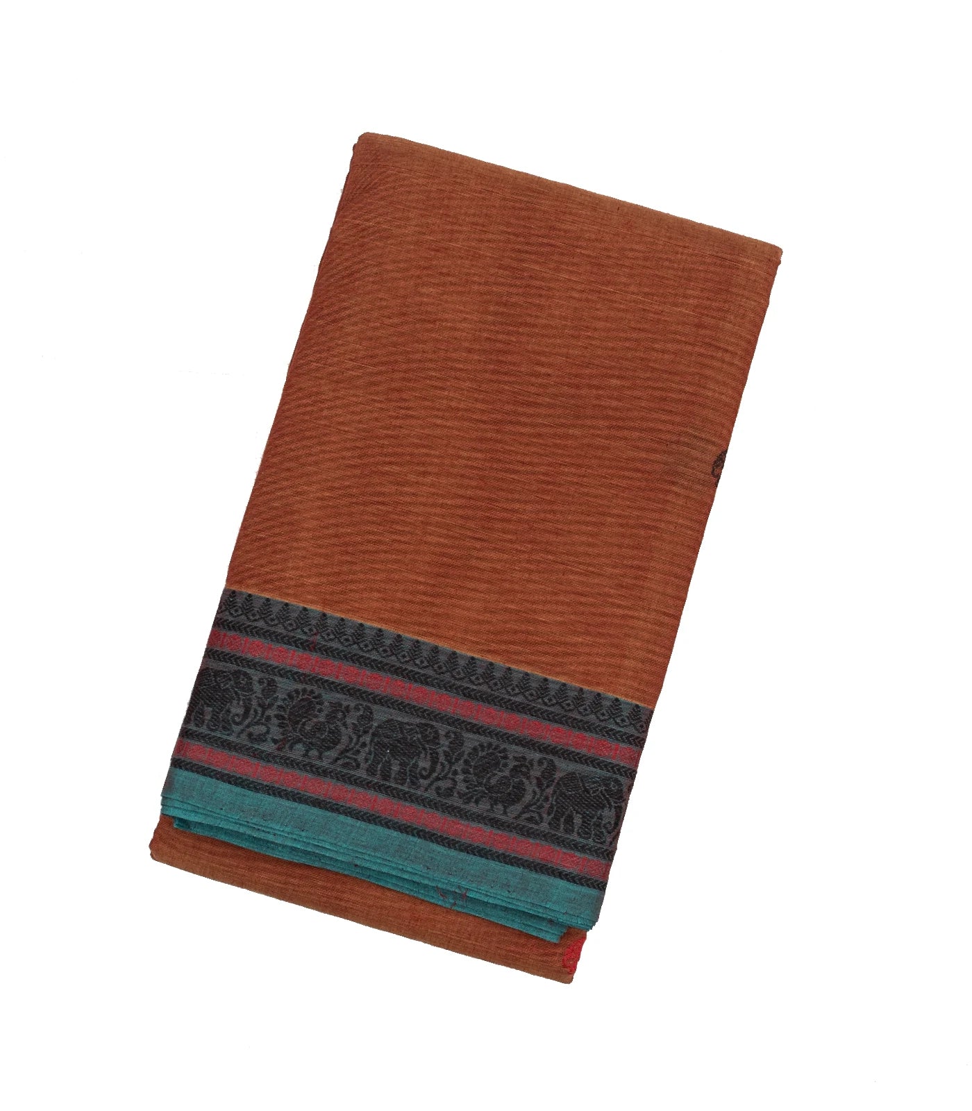 RmKV Brown Handloom Kanchi Cotton Saree With Annam & Diamond Buttas
