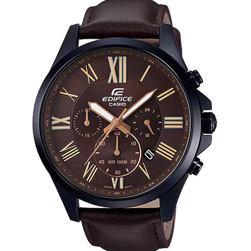 Casio Edifice Standard Chronograph Brown Dial Men 47.2mm EX316 EFV-500BL-1AV