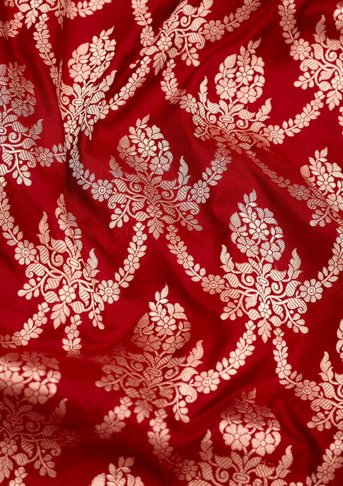 Koskii Red Zariwork Pure Silk Saree – Women's - view 2