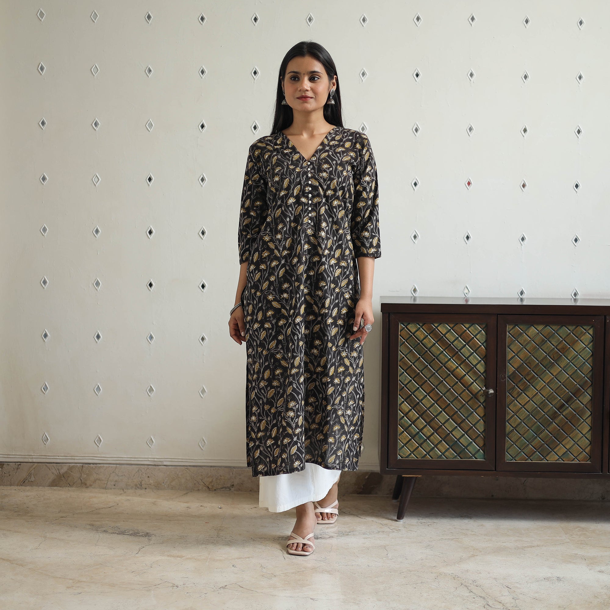 ITOKRI CASUALS Black - Jahota Block Print Cotton Straight Kurta 21 - view 3