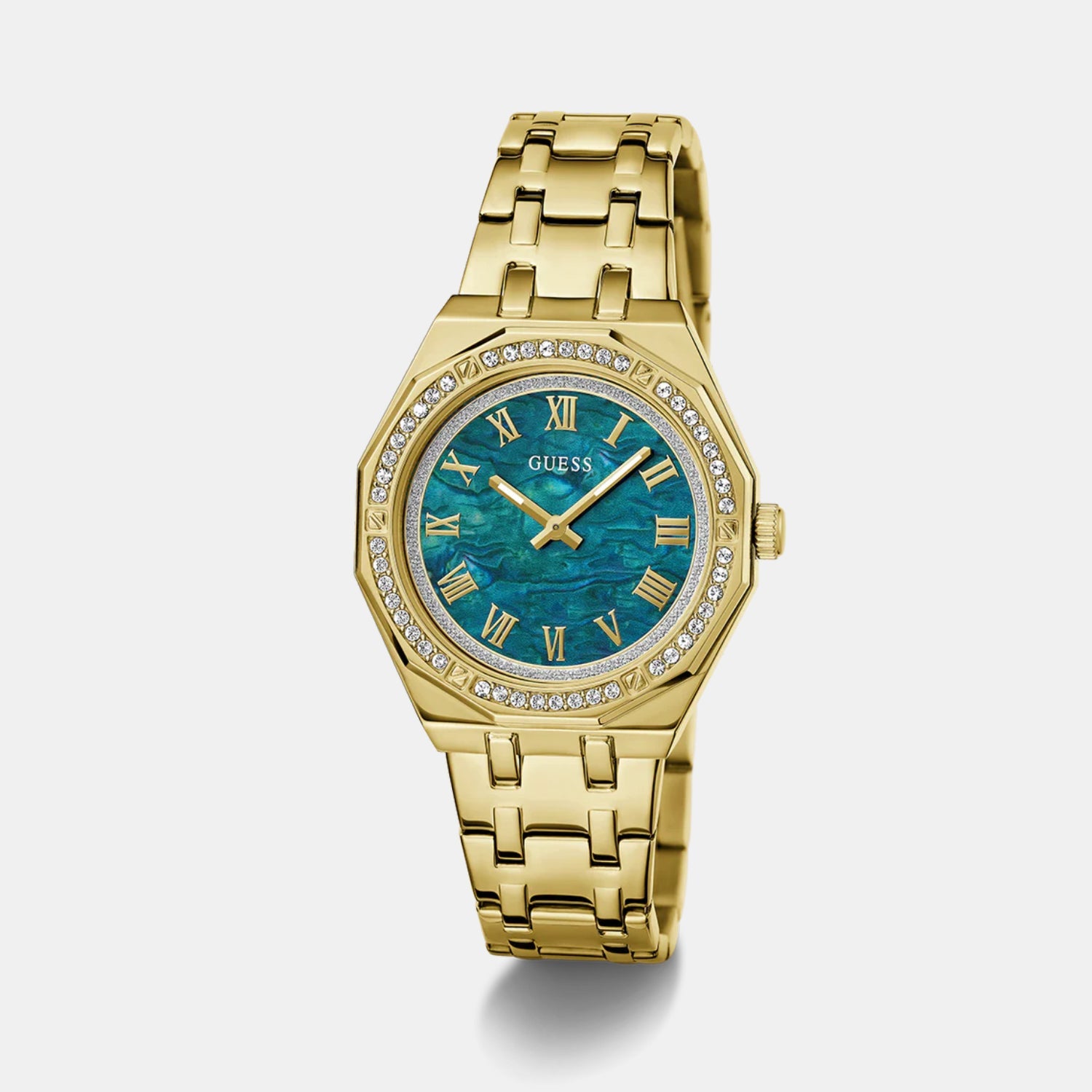 Guess Desire Women Quartz Green Dial Analog Stainless Steel Watch GW0770L2