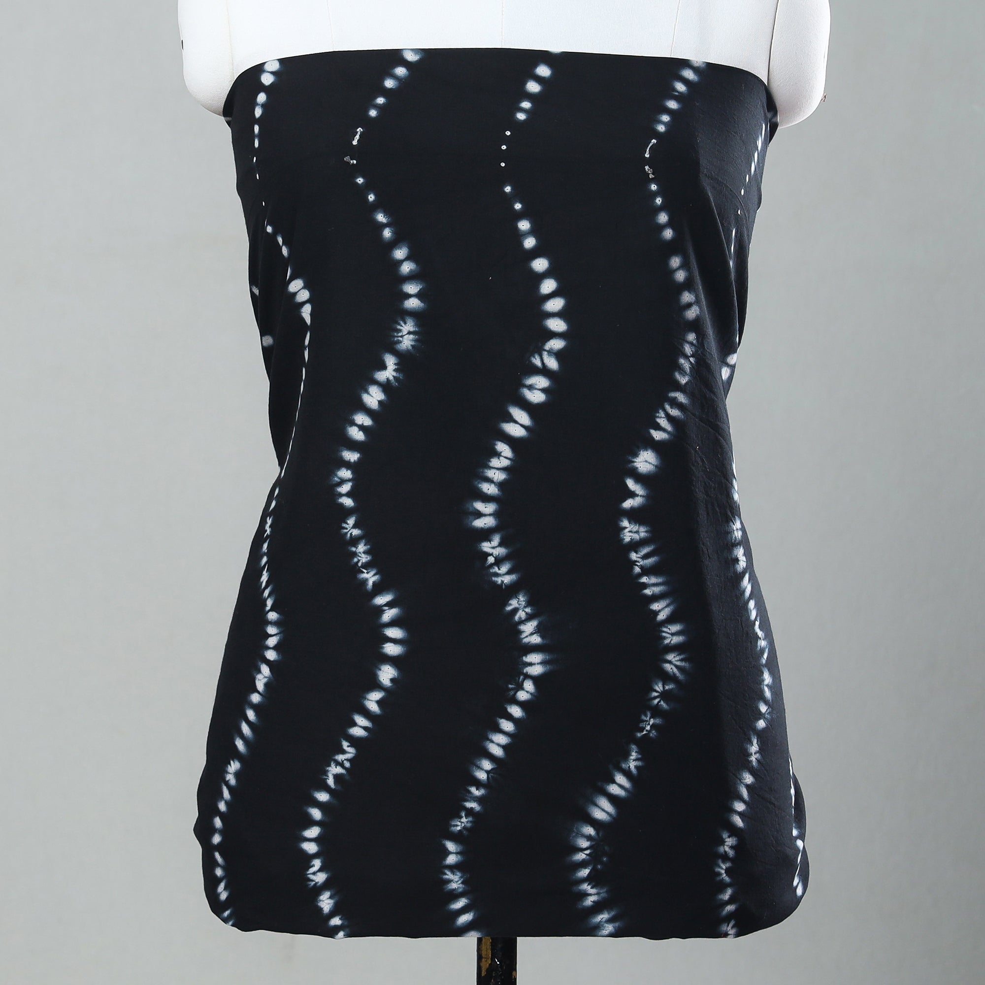 ARTISAN HAND BLOCK PRINTS Black - 3pc Shibori Tie-Dye Mul Cotton Suit Material Set - view 3