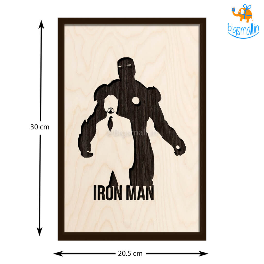 Bigsmall_cc Iron Man Engraved Wooden Frame - view 4