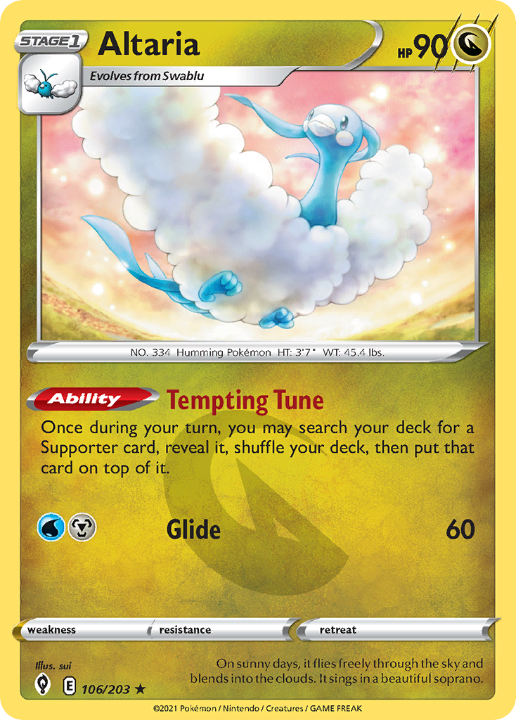 Rare swsh7-106 non-holo – Pokémon Altaria - 106/203 - Rare [swsh7-106] [Non-Holo] - Altaria - 106/203 - Rare