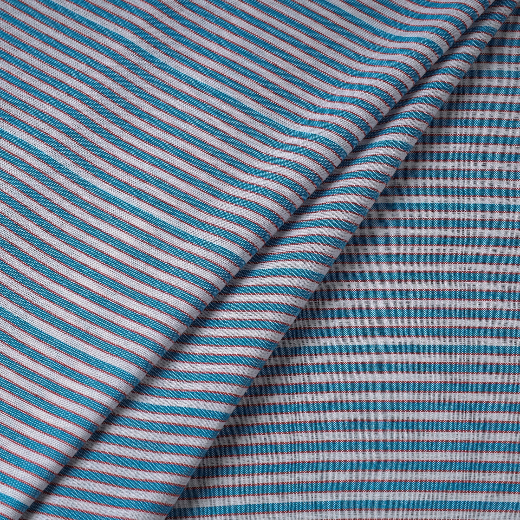 AHA VASTRA HANDLOOM Blue - Jhiri Pure Handloom Cotton Fabric - view 2