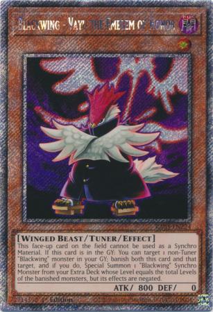 Yu-Gi-Oh! Blackwing - Vayu the Emblem of Honor - RA03-EN224 - Platinum Secret Rare - 1st Edition